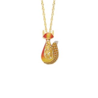 Collana Artlinea in Argento con Smalto e Siamite Gatto Piccolo - Wild - ZCL1342-MN