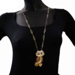 Collana Artlinea in Argento con Smalto e Zirconi Gufo Grande - Wild - ZCL915-MN