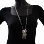 Collana Artlinea in Argento con Smalto e Zirconi Gufo Grande - Wild - ZCL916-ML