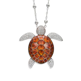 Collana Artlinea in Argento con Smalto e Zirconi Tartaruga Grande - Wild - ZCL918-ML