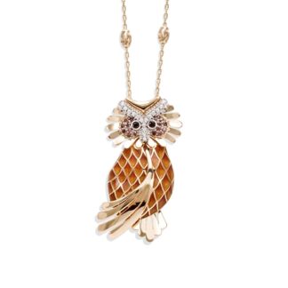 Collana Artlinea in Argento con Smalto e Zirconi Gufo Piccolo - Wild - ZCL936-MN