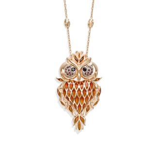 Collana Artlinea in Argento con Smalto e Zirconi Civetta - Wild - ZCL939-MN