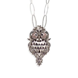 Collana Artlinea in Argento con Smalto e Zirconi Civetta - Wild - ZCL939-ML