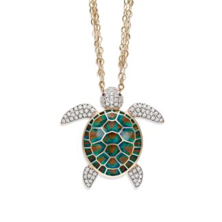 Collana Artlinea in Argento con Smalto e Zirconi Tartaruga Piccola - Wild - ZCL940-MN