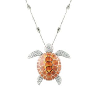 Collana Artlinea in Argento con Smalto e Zirconi Tartaruga Piccola - Wild - ZCL943-ML