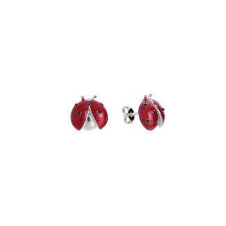 Orecchini Artlinea in Argento con Smalto e Zirconi Coccinella - Wild - ZOR1232-MB