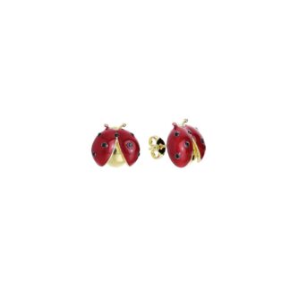 Orecchini Artlinea in Argento con Smalto e Zirconi Coccinella - Wild - ZOR1232-MG