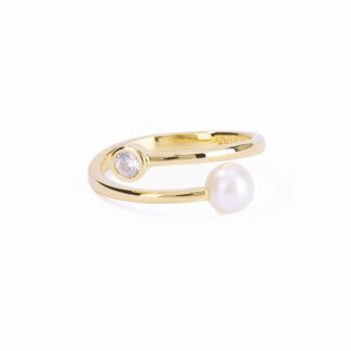 Anello Contrarié Mabina in Argento con Perla | Punto Luce - 523197