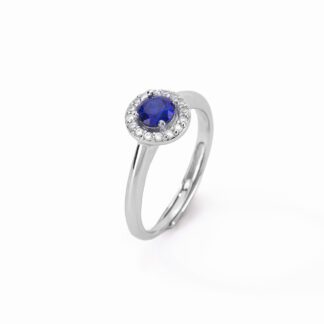 Anello Mabina in Argento con Zaffiro Sintetico e Zirconi - 523209
