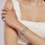 Bracciale Tennis Mabina in Argento con Zaffiri Sintetici e Zirconi - 533456