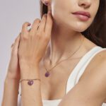 Bracciale Mabina in Argento con Rubini Sintetici e Cuore - 533465