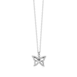 Collana Mabina in Argento con Zirconi e Farfalla - 553403