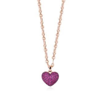 Collana Mabina in Argento con Rubini Sintetici e Cuore - 553410