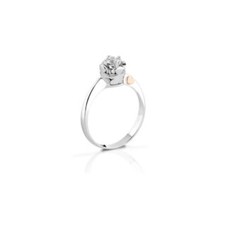 Anello Solitario Le Bebè Bimba e Bimbo Oro Bianco e Diamante - I Solitari - LBB213