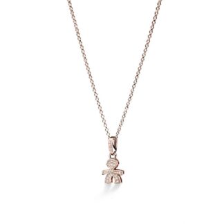 Ciondolo Le Bebè Bimbo in Oro Rosa con Diamanti - i Pavé Mini - LBB453