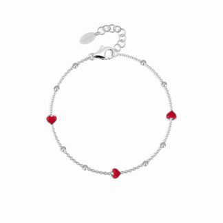 Bracciale Bimba Mabina in Argento e Smalto | Cuori - 533402