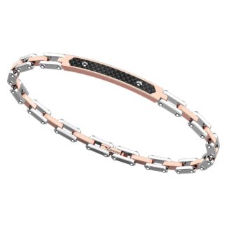 Bracciale Zancan in Acciaio Bicolore e Fibra di Carbonio - Hiteck - EHB255