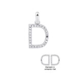 Ciondolo con Iniziale Artlinea in Oro Bianco con Diamanti - Nomi e Iniziali Diamond - PD003-4B