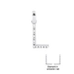 Ciondolo con Iniziale Artlinea in Oro Bianco con Diamanti - Nomi e Iniziali Diamond - PD003-4B