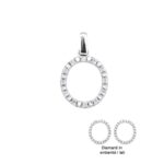 Ciondolo con Iniziale Artlinea in Oro Bianco con Diamanti - Nomi e Iniziali Diamond - PD003-4B