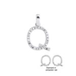 Ciondolo con Iniziale Artlinea in Oro Bianco con Diamanti - Nomi e Iniziali Diamond - PD003-4B