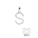 Ciondolo con Iniziale Artlinea in Oro Bianco con Diamanti - Nomi e Iniziali Diamond - PD003-4B
