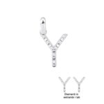 Ciondolo con Iniziale Artlinea in Oro Bianco con Diamanti - Nomi e Iniziali Diamond - PD003-4B