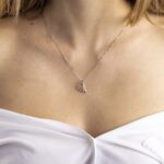 Collana con Pendente in Oro Bianco con Diamanti - 037