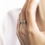 Anello in Oro Bianco e Giallo con Diamanti e Rubino - 18/A
