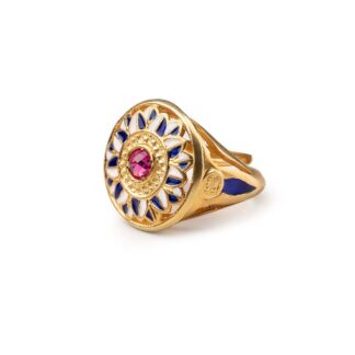 Anello Isola Bella in Argento e Smalti Rosone - Loving Sicily - 20001002
