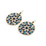 Orecchini Isola Bella in Argento e Smalti Merletti Tondo Azzurro - 20001156