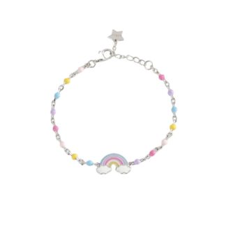 Bracciale Bimba Mabina in Argento e Smalto Arcobaleno - 533481