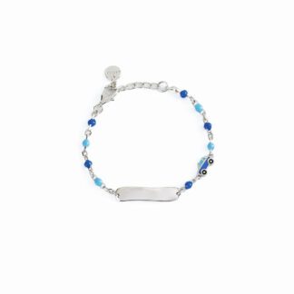 Bracciale Neonato Mabina in Argento e Smalto | Targhetta - 533496