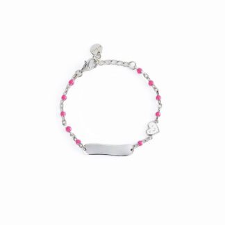 Bracciale Neonata Mabina in Argento e Smalto | Targhetta - 533497
