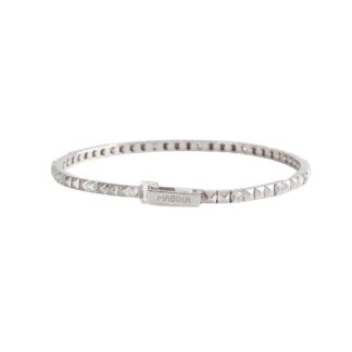Bracciale Tennis Mabina in Argento con Zirconi e Borchie - 533504