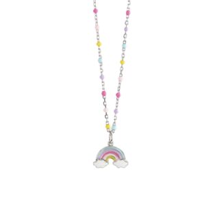 Collana Bimba Mabina in Argento e Smalto Arcobaleno - 553414