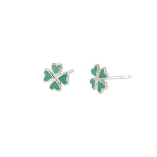 Orecchini Bimba Mabina in Argento e Smalto Quadrifoglio - 563455