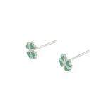 Orecchini Bimba Mabina in Argento e Smalto Quadrifoglio - 563455