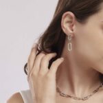 Orecchini Mabina in Argento con Maglie Ovali e Zirconi - 563465