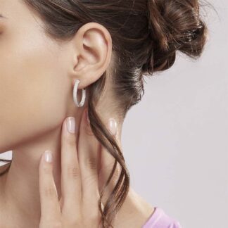 Orecchini a Cerchio Mabina in Argento con Zirconi - 563470