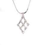 Collana con Pendente in Oro Bianco con Diamanti - CL1135