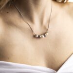 Collana Girocollo in Oro Bianco con Diamanti e Perle - CL290