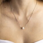 Collana Girocollo in Oro Bianco e Perla – CL79