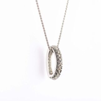Collana Girocollo in Oro Bianco con Diamanti – KCLD445