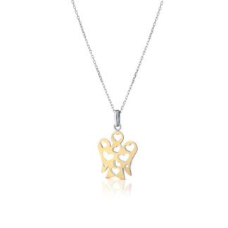 Collana Roberto Giannotti in Oro Giallo e Bianco Angelo e Cuori - Angeli - NKT319