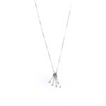 Collana con Pendente in Oro Bianco con Diamanti - 037