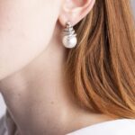 Orecchini Oro Bianco con Diamanti e Perle Australiane - OR508LTG165M