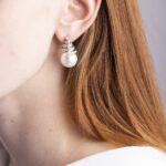 Orecchini Oro Bianco con Diamanti e Perle Australiane - OR508LTG165M