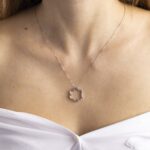 Collana con Pendente in Oro Bianco con Diamanti - PE1205AV5L