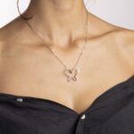 Collana con Pendente Farfalla in Oro Bianco con Diamanti - PE16LTG27L
